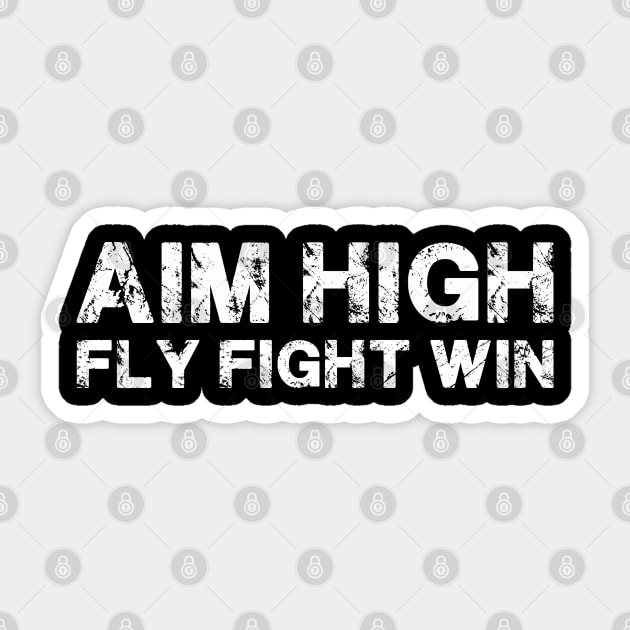 Aim High Fly Fight Win USAF White Sticker by Mandra